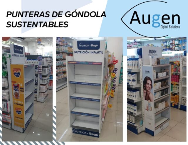 Producción e instalación de punteras de góndola sustentables de gráficas intercambiables en Farmacity
#publicidadsustentable #carteleriaargentina #marketing #ecodiseño #diseñosustentable #isdin #danone